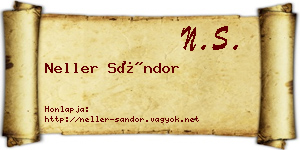 Neller Sándor névjegykártya